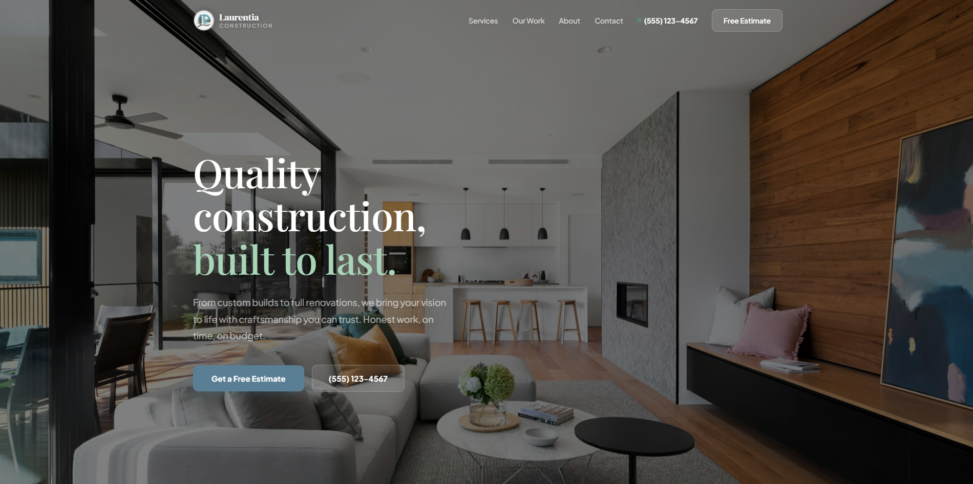 Laurentia Construction website